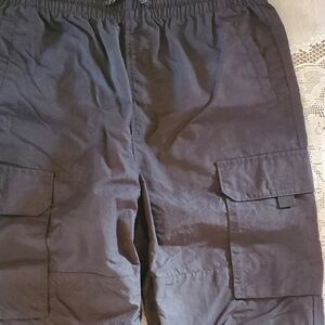 Black Cargo Track Jogger Pants - Women  L